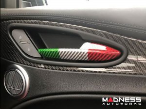 Alfa Romeo Stelvio Interior Door Handle Trim Set - Carbon Fiber - Italian Theme